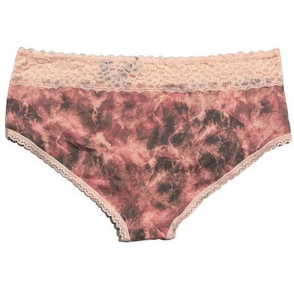 NWT TORRID Cheeky Pantie Underwear Sz 2X Gray Pink Lace Jersey - Picture 2 of 4